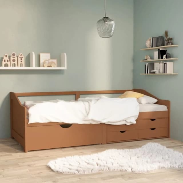 VIDAXL 3-Seater Day Bed without Mattress Honey Brown Solid Pinewood 90x200cm Vidaxl 8720286579299