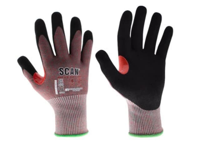 Scan Njc3258Dq Nitrile Palm Cut F Gloves - M (Size 8) Scaglocutfm