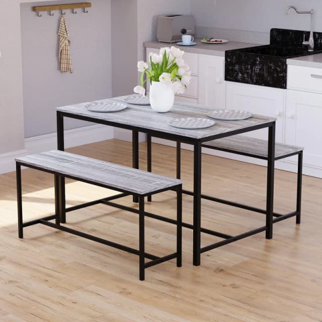 Lassic Vida Designs Brooklyn 4 Seater Dining Set Grey unisex 4 Seater