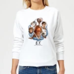 ET Painted Portrait Womens Sweatshirt - White