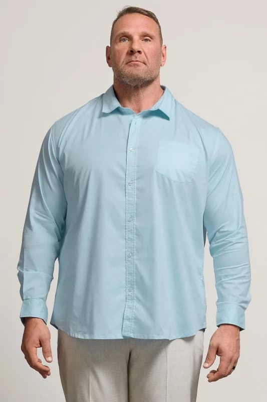 BadRhino Mens Stretch Long Sleeve Shirt in Blue Size: 7-8XL Blue Male 7-8XL