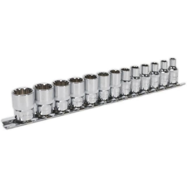 Loops 13pc UNIVERSAL Metric Socket Set - 1/4" Sq - TOTAL DRIVE Fits Most Fasteners Multi