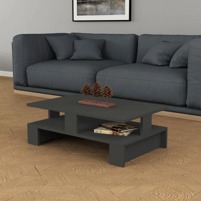 DECORTIE Decortie Mansu Modern Coffee Table Multipurpose H 27.5cm - Anthracite Grey M.SH.11323.6