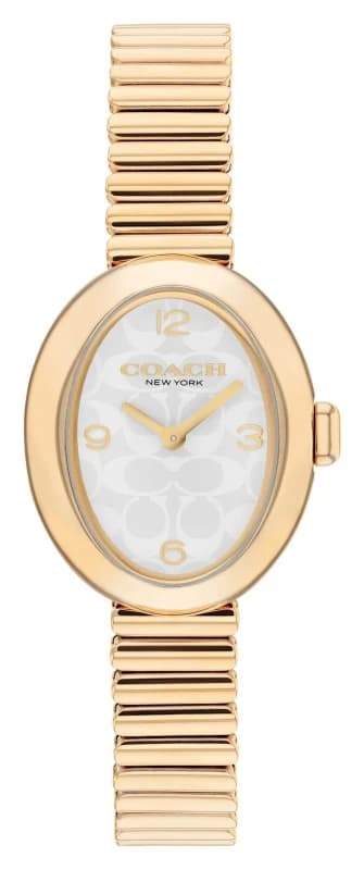 Coach 14504573 Womens Sammy (22.5mm) White Logo Dial / Gold Watch