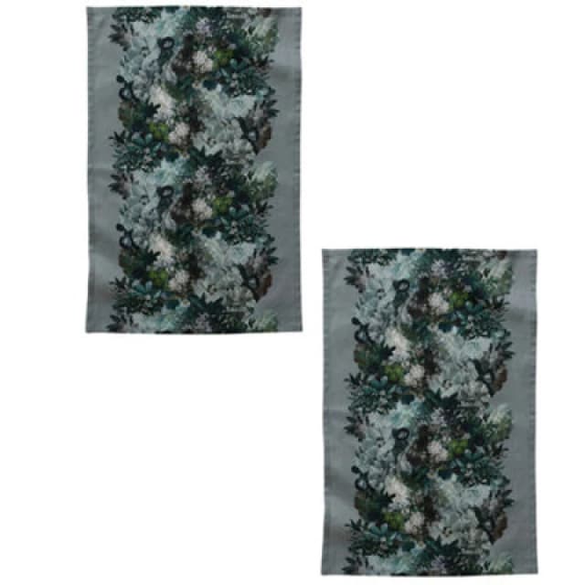 MM Living Set of 2 Florian Cotton Linen Tea Towel 50 x 70cm Multi unisex