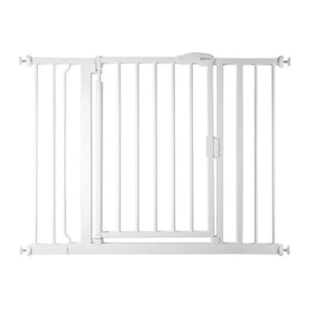 Safetots Pressure Fit Self Closing Stair Gate, 103.8Cm - 110.8Cm, White, Auto Closing Baby Gate, Safety Barrier