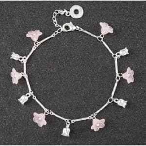 Forever Petals Dainty Flowers Bracelet Pink
