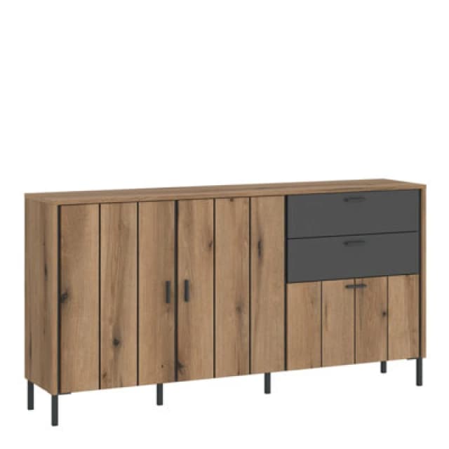 Furniture To Go Arundel Sideboard 2 Door 1 Flap 2 Drawer In Oak/grey