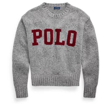 Polo Ralph Lauren Logo Knit Jumper - Grey/Wine