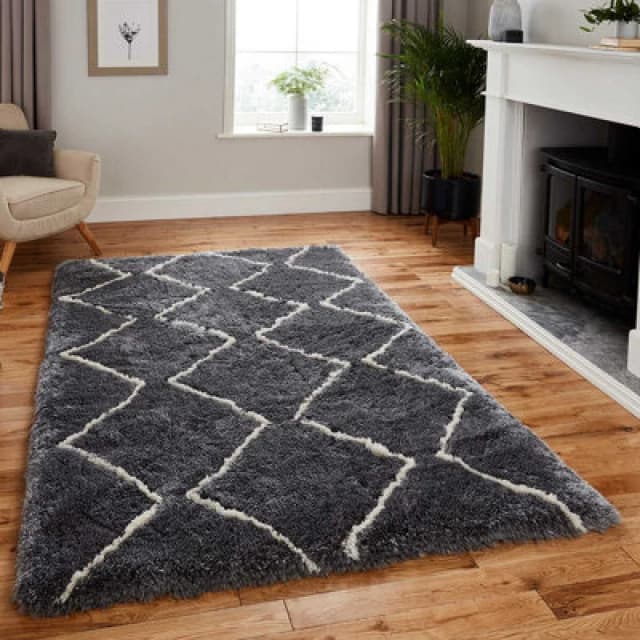 THINK RUGS Think Rugs - Morocco Think 3742 Grey Cream 120cm x 170cm Rectangle - Grey 35874