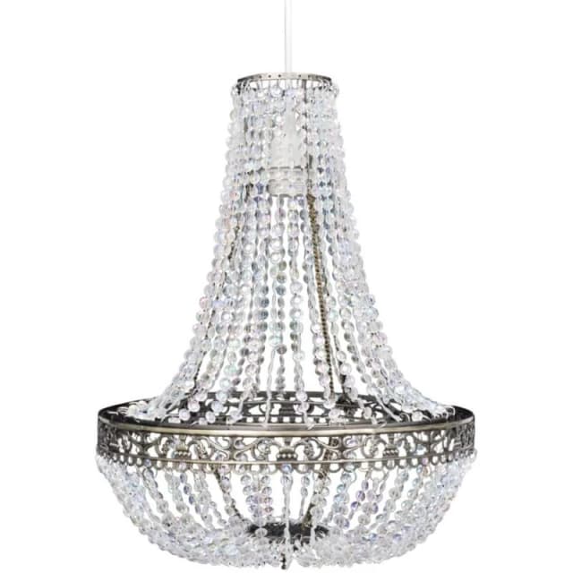 vidaXL Crystal Pendant Chandelier 36.5x46cm Ceiling Lighting Fixture Lamp