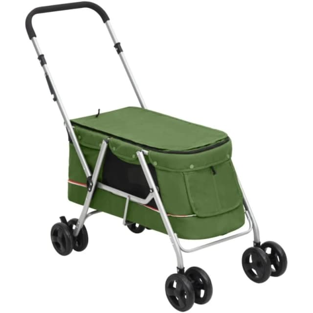 VIDAXL Vidaxl - Folding Dog Stroller Green 100x49x96cm Linen Fabric 8720845735265