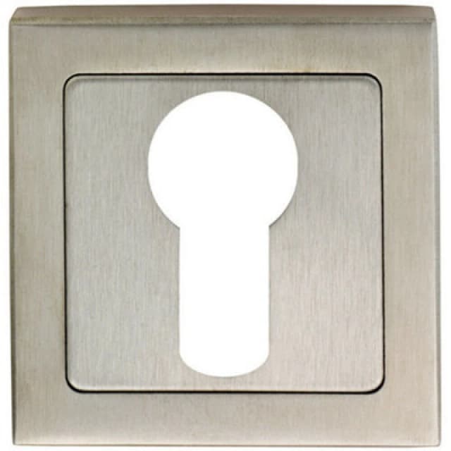 Loops Square Euro Profile Escutcheon Concealed Fix 52 x 52mm Bright Satin Steel Metallics unisex