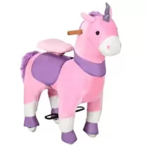Homcom Ride-on Mechanical Rocking Unicorn Horse - Pink