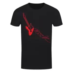 Grindstore Mens Guitar Rock Lead T-Shirt (M) (Black/Red)