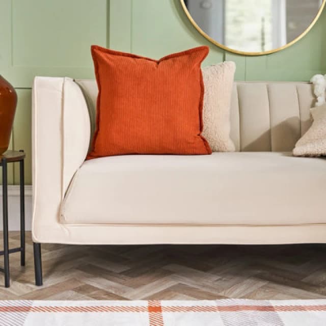 OHS OHS 2 Pack Ribbed Oxford Edge Corduroy Cushion Covers Square Pillowcases in Burnt Orange Size: 45cm x 45cm Burnt Orange 45cm x 45cm Unisex 50274