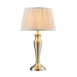 Table Lamp Antique Brass & Dusky Pink Silk 60W E27 Base & Shade e10526