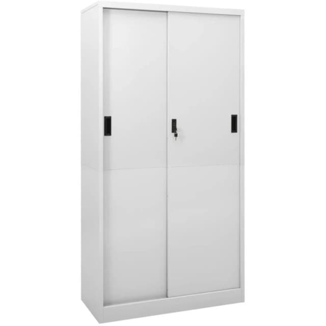 VIDAXL Office Cabinet with Sliding Door Light Grey 90x40x180cm Steel Vidaxl 8720286563908