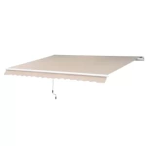 HOMCOM Manual Retractable Awning, size (3m x 2.5m)-Ivory White