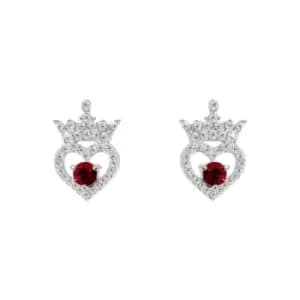 Disney Princess Sterling Silver Birthstone Crown Earrings ? July E906315RJUYL
