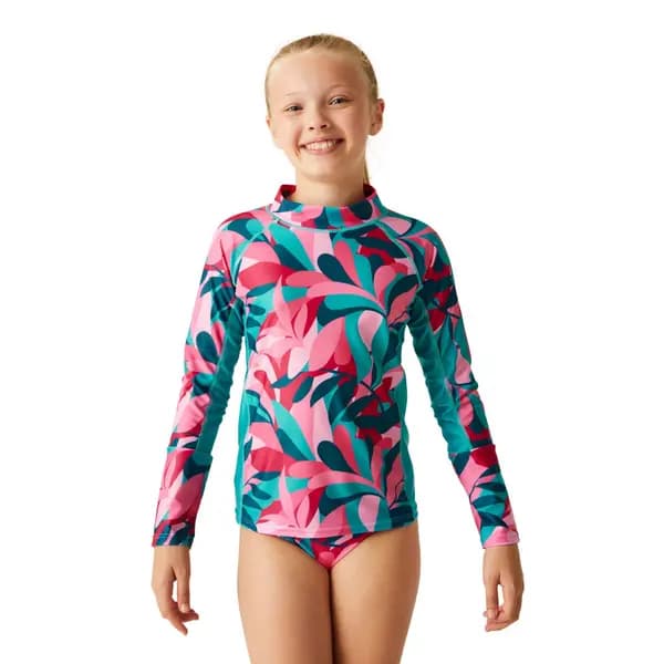 Regatta Girls Hoku II UPF 50 Rash Vest Top 7-8 Years - Chest 63-67cm (Height 122-128cm)