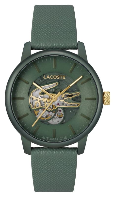 Lacoste 2011384 Mens 12.12 Automatic (43mm) Green Open Watch
