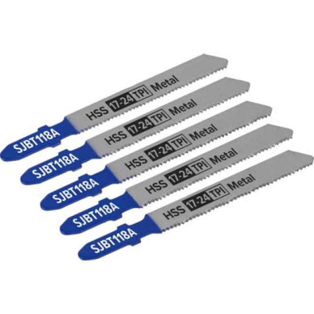 Loops 5 PACK - 92mm METAL Jigsaw Blade Set - 17 / 24 TPI - Milled & Wavy Teeth Fine Multi