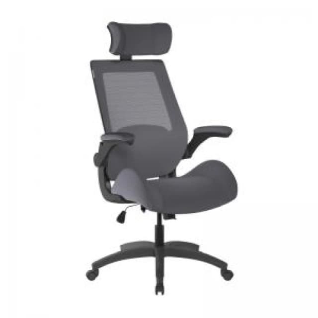 Resolute Bariatric Office Operator Mesh Chair with Folding Arms - Grey