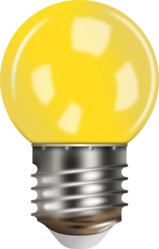 Easy-Connect Festoon 2W Yellow Coloured LED Golf Ball Anti Shatter Polycarbonate G45 E27 ELV-541026 Festoon Bulb