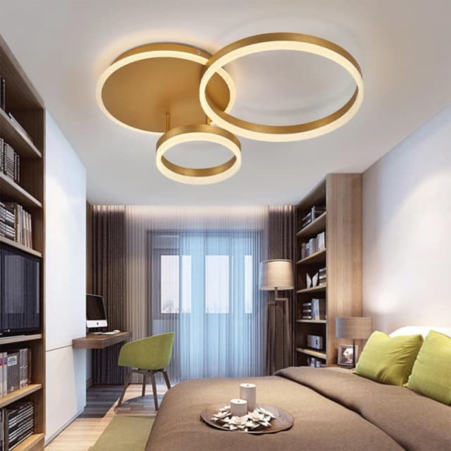 Kabinet UK 3-Round Overlap Semi-Flush LED Ceiling Light Gold unisex One Size