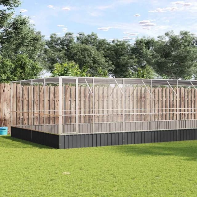 VIDAXL Vidaxl - Aviary with Extension Silver 1246x414x212cm Steel 8721012424777