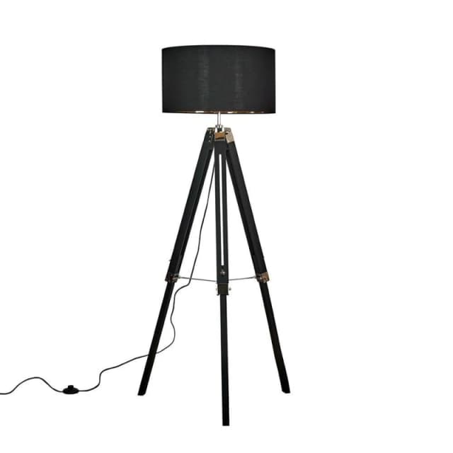 ValueLights Tripod Black Floor Lamp Black