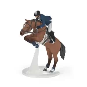Papo Horses and Ponies Jumping Horse and Horseman Toy Figure, 3...