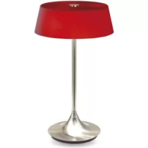 Linea Verdace Table Lamp With Round Shade Satin Nickel