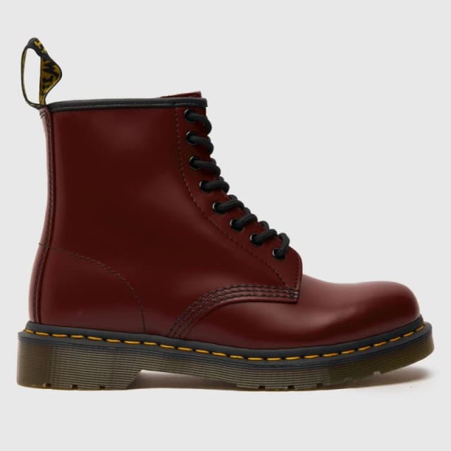 Dr. Martens 1460 Smooth Leather Unisex Ankle Boots - Red - Size:UK 3