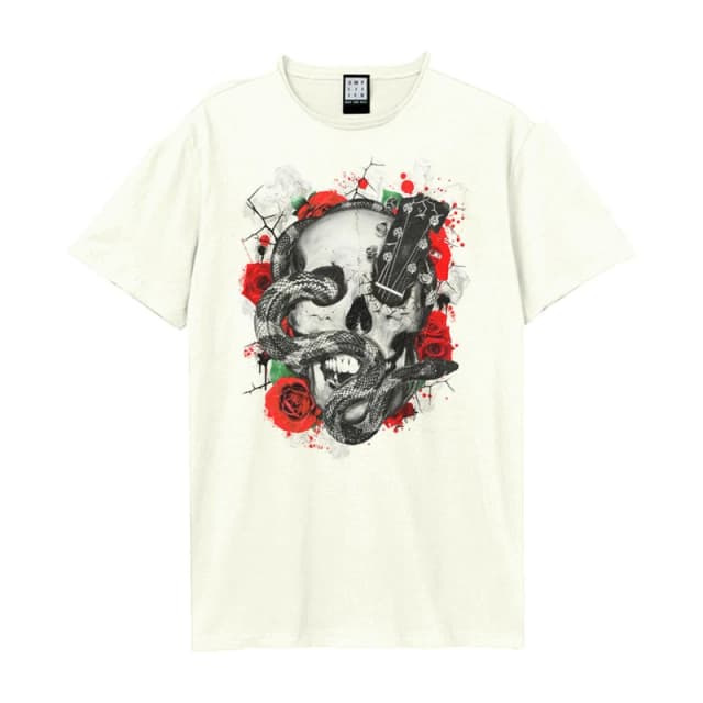 Amplified Amplified Men Snake And Strings T-Shirt in White Size: X-Small White XS Male 5063574717199