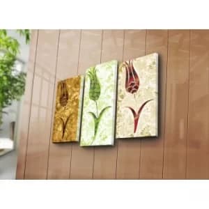 3PATK-82 Multicolor Decorative Canvas Painting (3 Pieces)