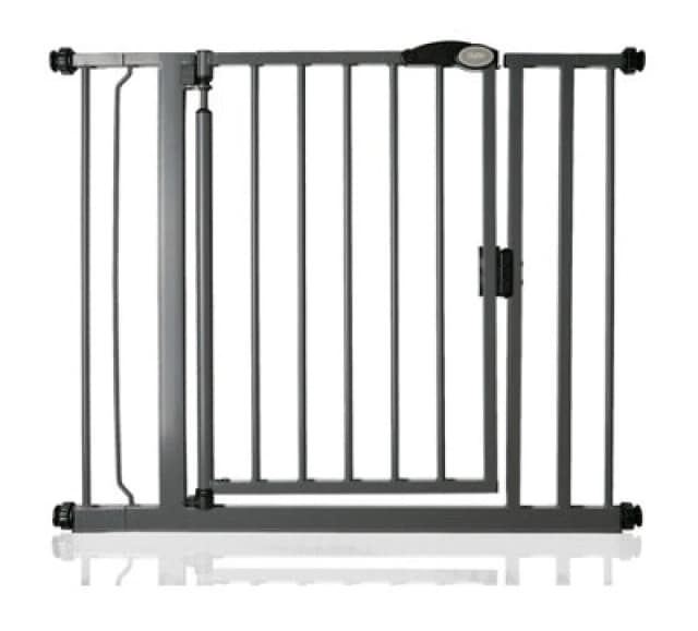 Bettacare Auto Close Pet Gate, 89.4Cm - 96.4Cm, Slate Grey, Pressure Fit Stair Gate For Dog & Puppy