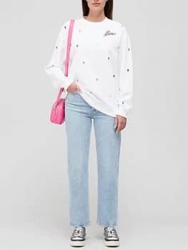 Kate Spade New York Embroidered Hearts Sweatshirt - White