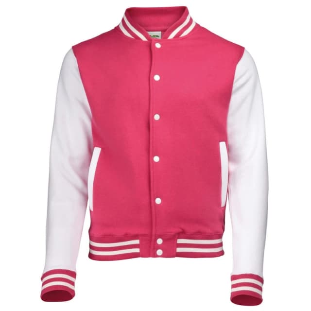 AWDis AWDis Men Varsity Jacket in Pink Size: X-Small Pink XS Male 5063527492241