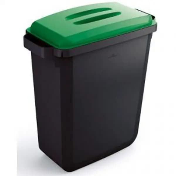 Durable DURABIN ECO Recycled Black Rectangular Recycling Bin Green DRBEVEH2023023