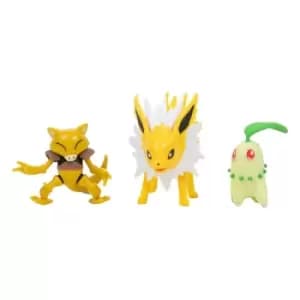 Pokémon Battle Figure 3 Pack Chikorita, Abra, Jolteon 5 cm