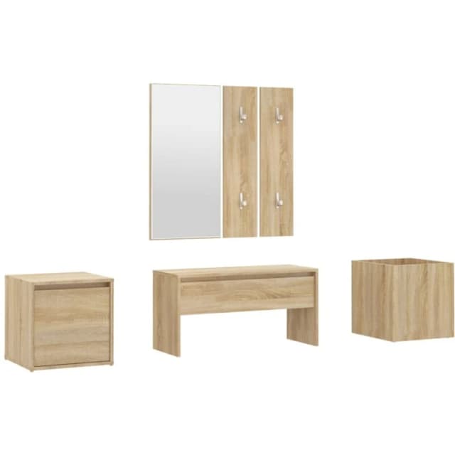 VIDAXL Hallway Furniture Set Sonoma Oak Engineered Wood vidaXL 8720286661338