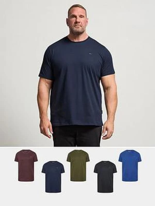 BadRhino BadRhino Men 5 Pack Core T-Shirts in Black Size: X-Large Black 1XL Male 5059738285055