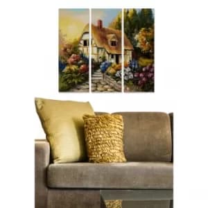 MDF69242389 Multicolor Decorative MDF Painting (3 Pieces)