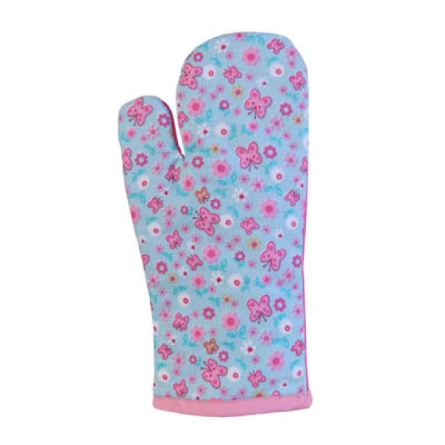 Homescapes Pink Butterflies Cotton Oven Glove Pink unisex