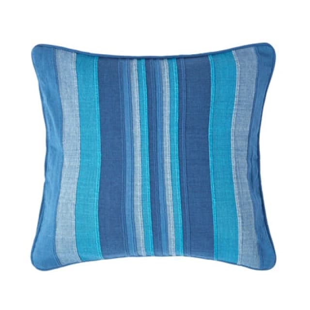 Homescapes Cotton Striped Blue Cushion Cover Morocco , 60 X 60 Cm