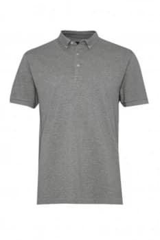 Mens French Connection Parched Textured Pique Polo Shirt Charcoal