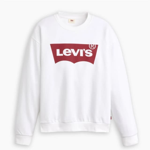 Levis Batwing Logo Crew Neck Sweatshirt Better White female 10 (S)