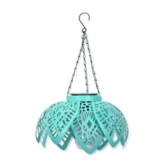 ValueLights Solar Powered Aqua Colour Pop Solar Hanging Lantern Light Blue